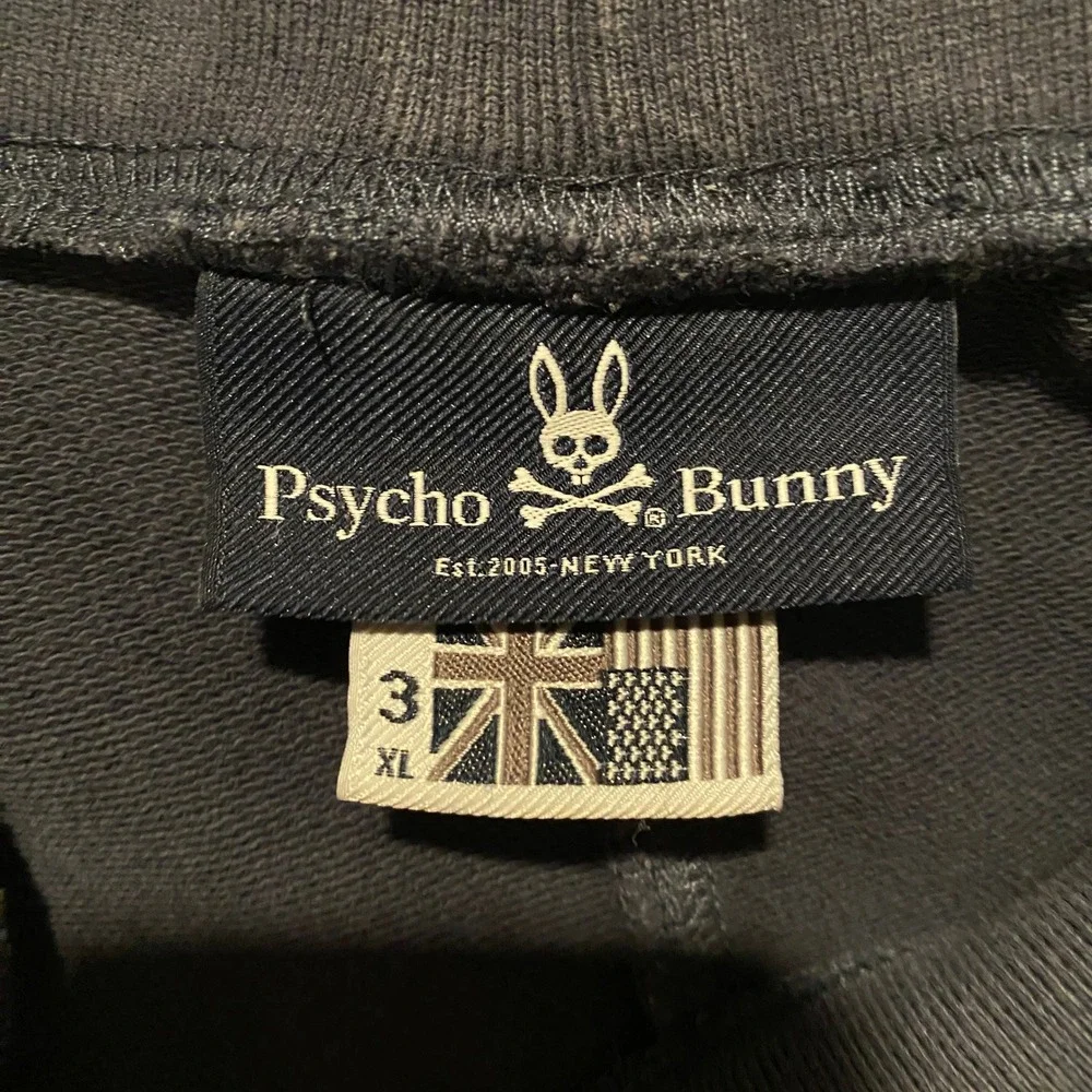 Psycho Bunny Men's XL Gray Jogger Pants Embroidered‎ Logo Casual Lounge